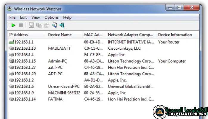 برنامج Wireless Network Watcher
