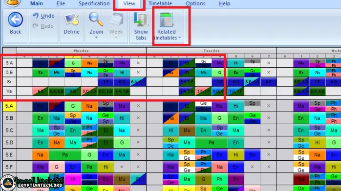 download asc timetable